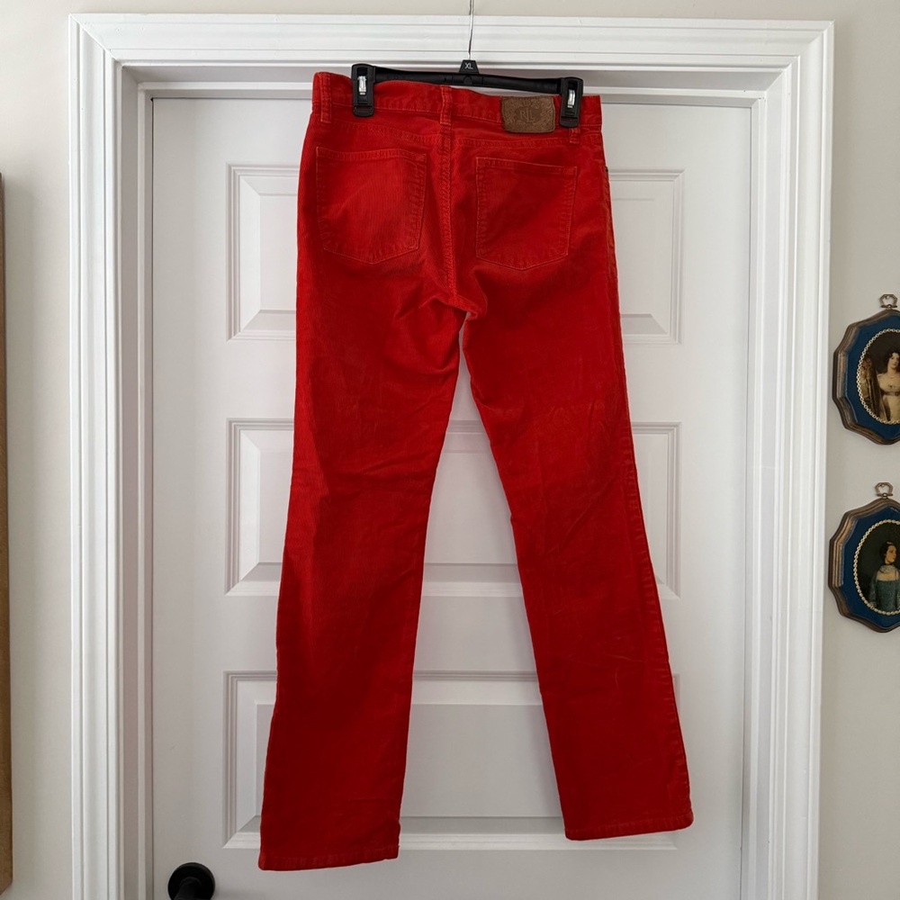 Ralph Lauren Lauren Jeans Company Rust Orange Corduroy Straight Leg Pants